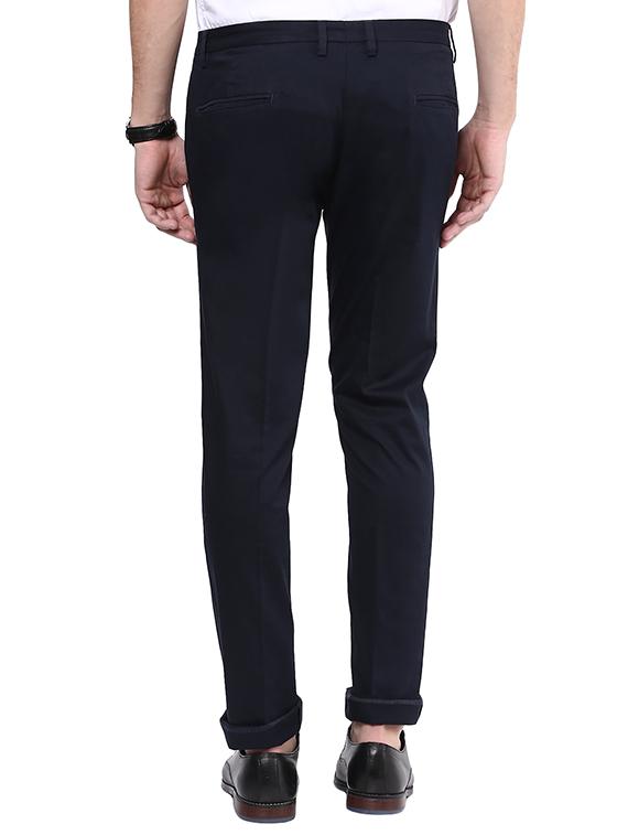 mufti mens navy pencil fit mid rise trousers - 12792484 - Standard Image - 2