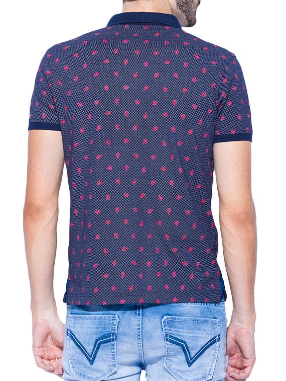 mufti mens navy slim fit mid rise tshirts - 12792722 - Standard Image - 2