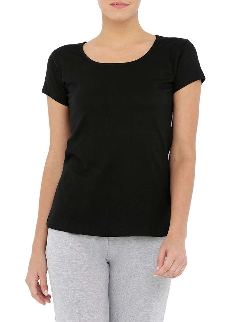 black cotton regular tshirt