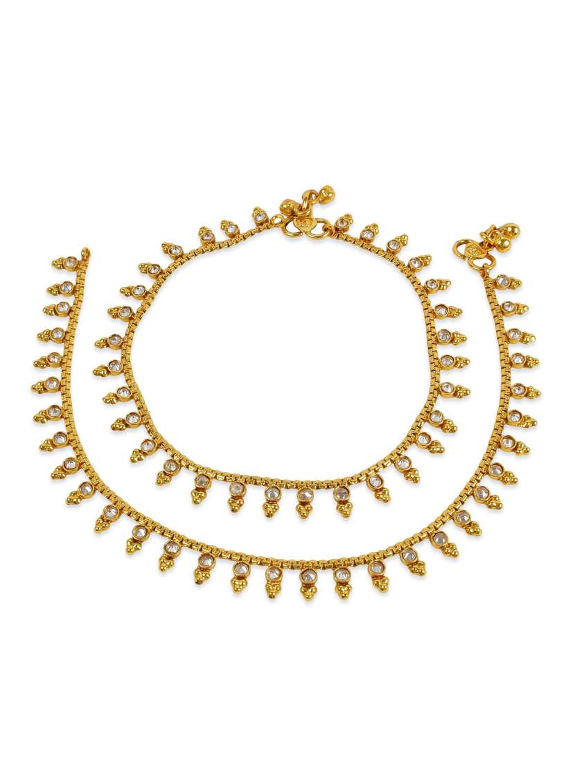 multi colored metal anklets and payal