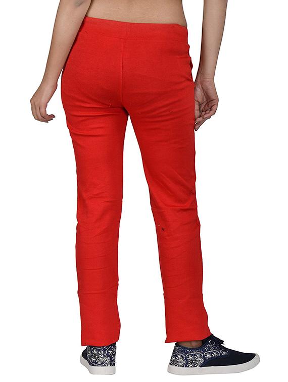 red cotton track pants - 12813996 - Standard Image - 2