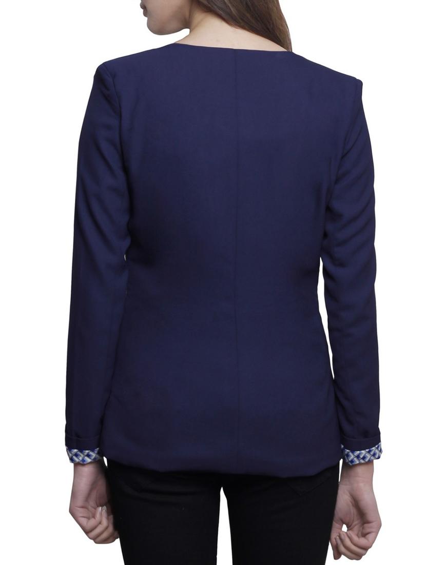 navy blue polyester formal blazer - 12815501 - Standard Image - 2
