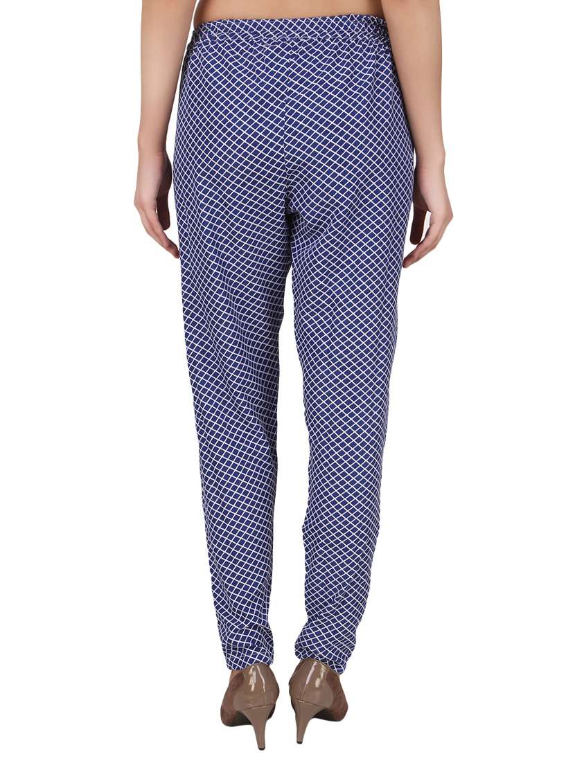 blue polyester pleated trouser - 12815512 - Standard Image - 2