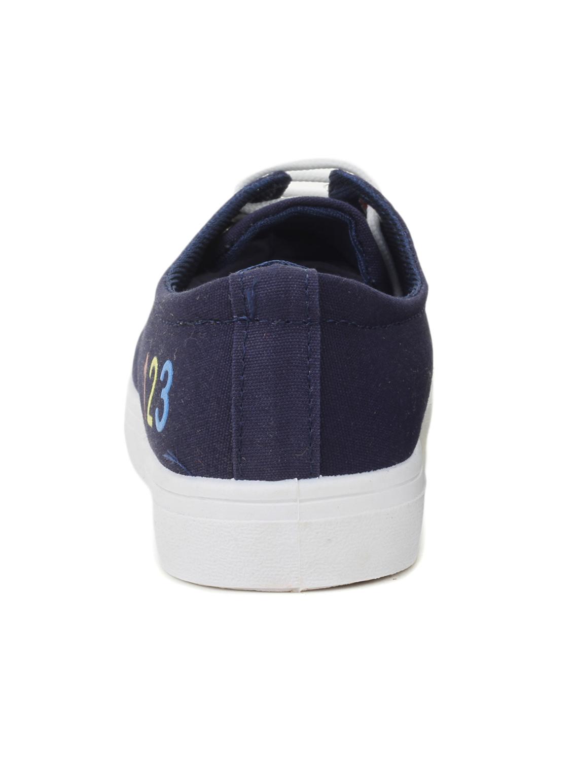 blue canvas laceup casual shoes - 12815523 - Standard Image - 2