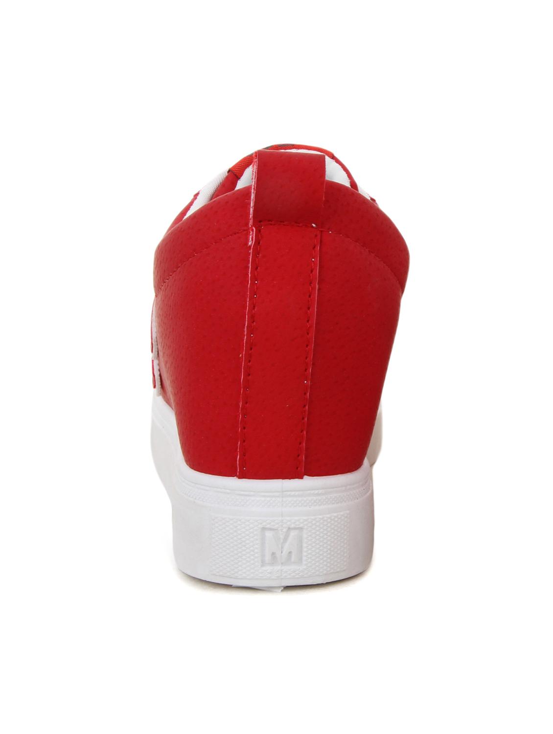 red canvas laceup casual shoes - 12815529 - Standard Image - 2