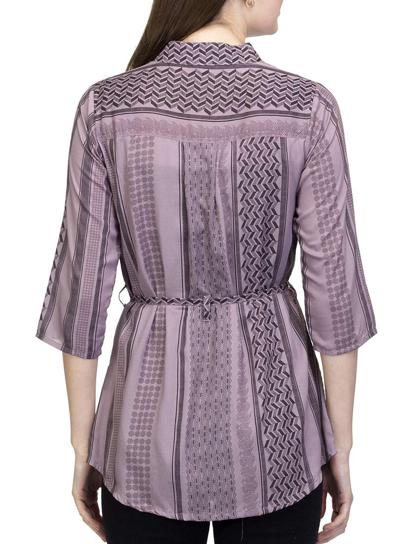 purple viscose regular tunic - 12817353 - Standard Image - 2