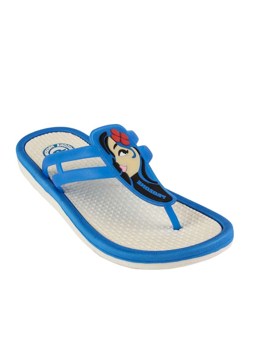blue rubber  flip flops