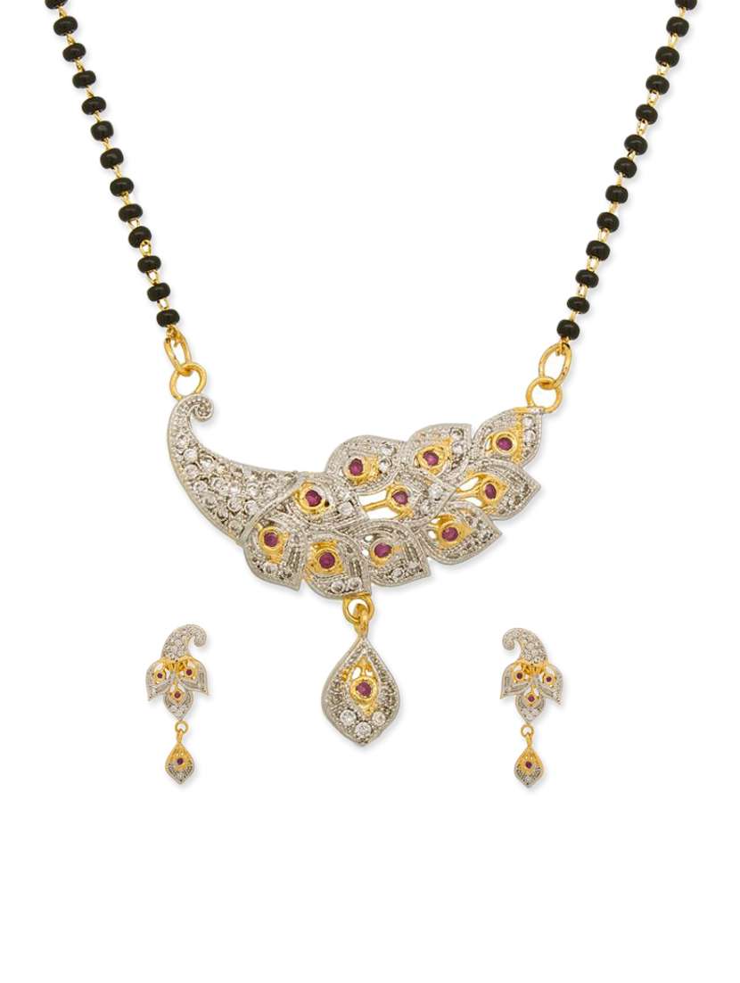 multi colored metal mangalsutra necklace