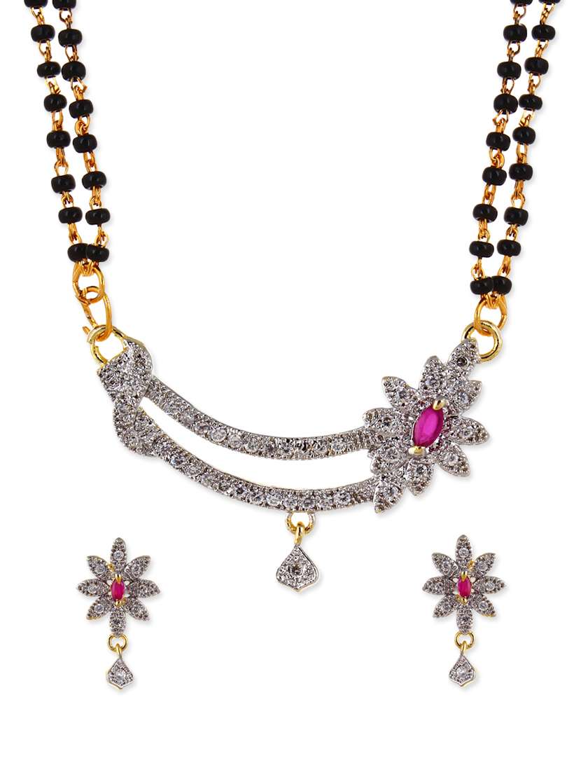 multi colored metal mangalsutra necklace