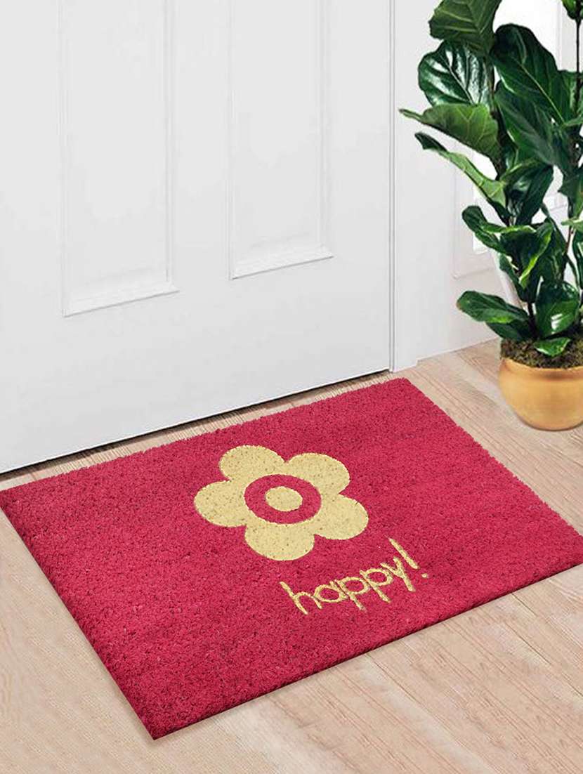 saral home 100% coir made heavy duty anti slip coir mat with rubber backing. size is 40x60 cm.