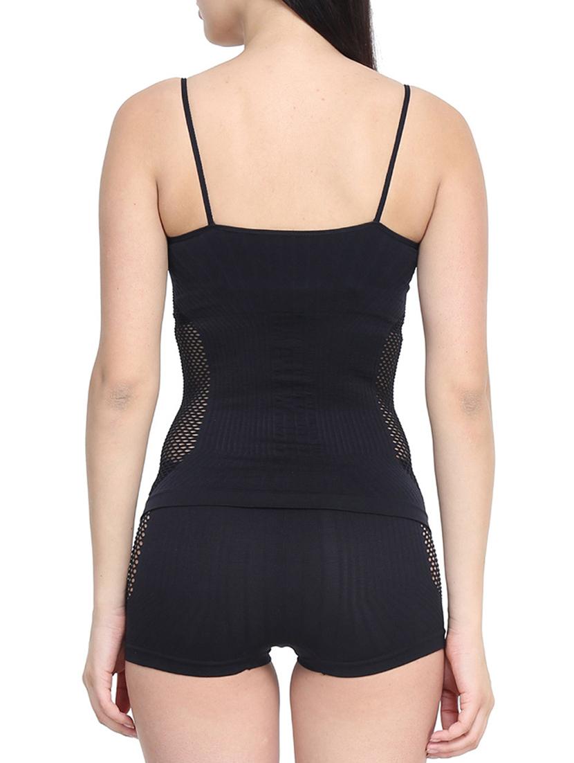 mesh detail solid camisole - 12833710 - Standard Image - 2