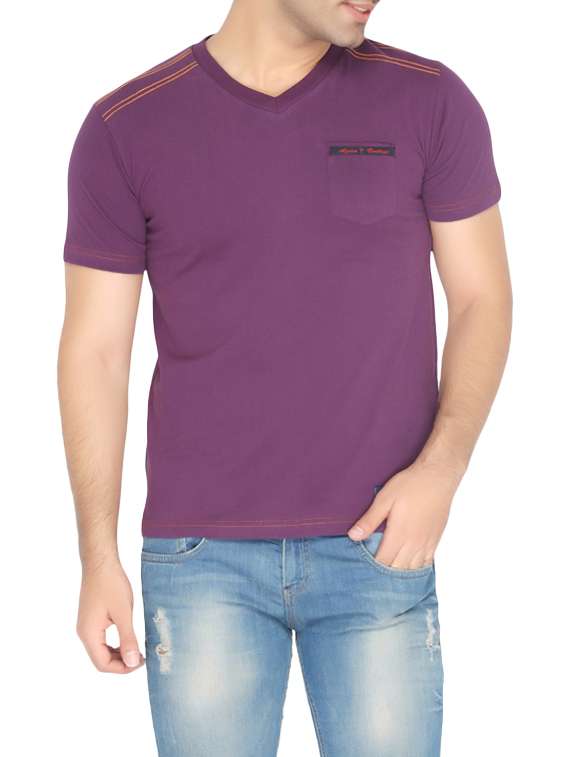 solid purple cotton t-shirt
