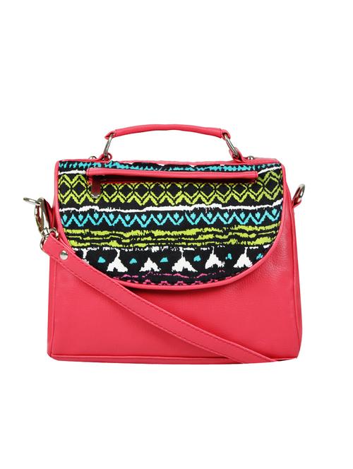 printedpink leatherette sling bag - 12840981 - Standard Image - 0