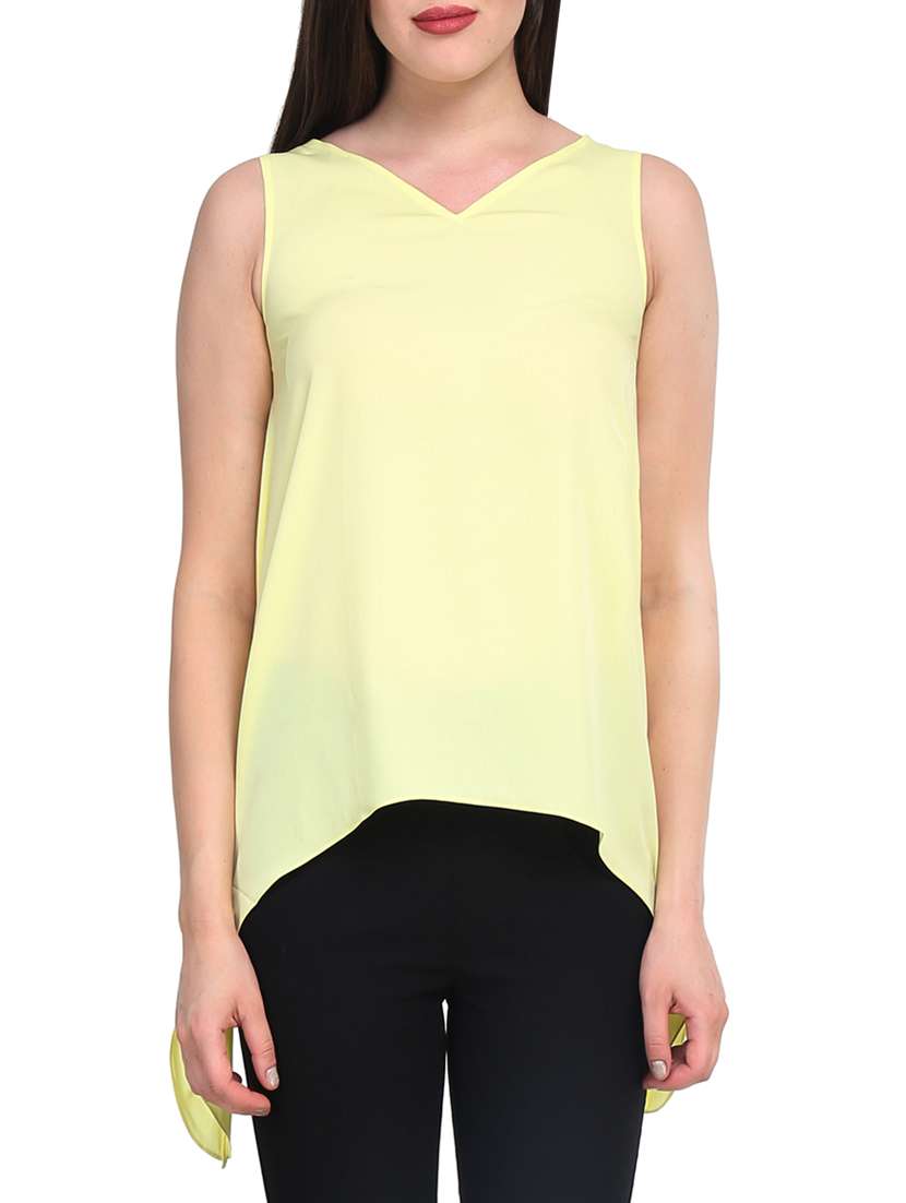 asymmetric hem sleeveless top