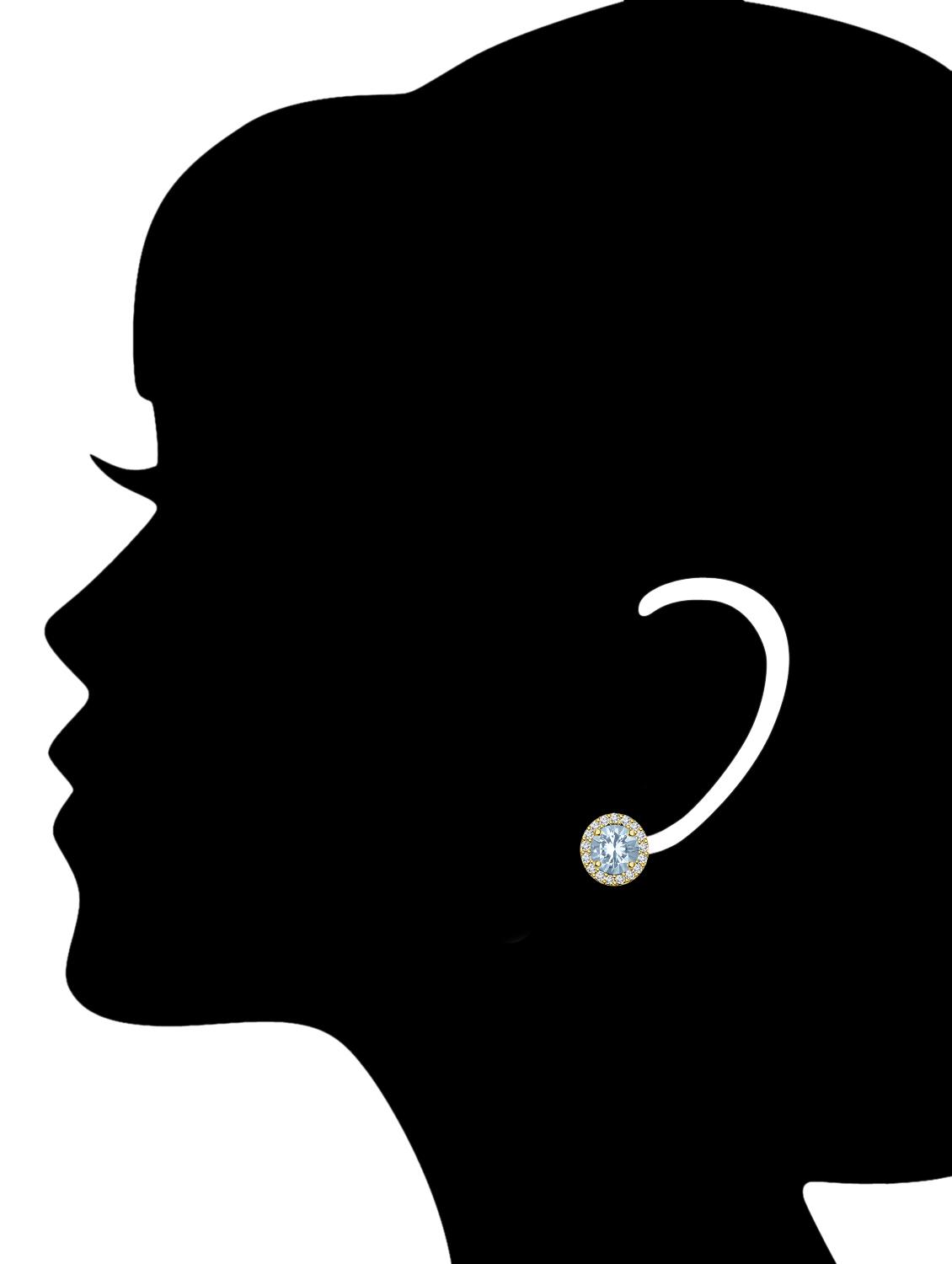 blue silver studs earring - 12847990 - Standard Image - 2