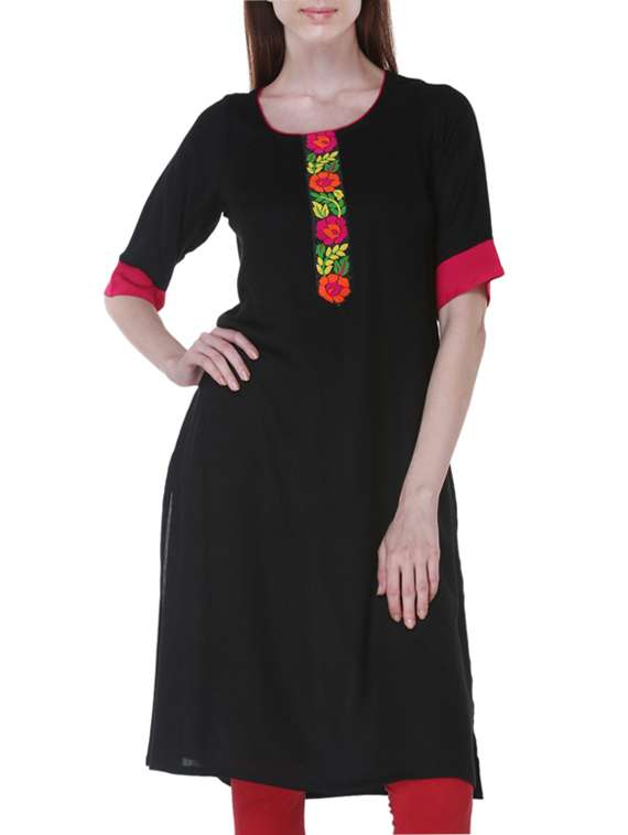 black handloom cotton kurta