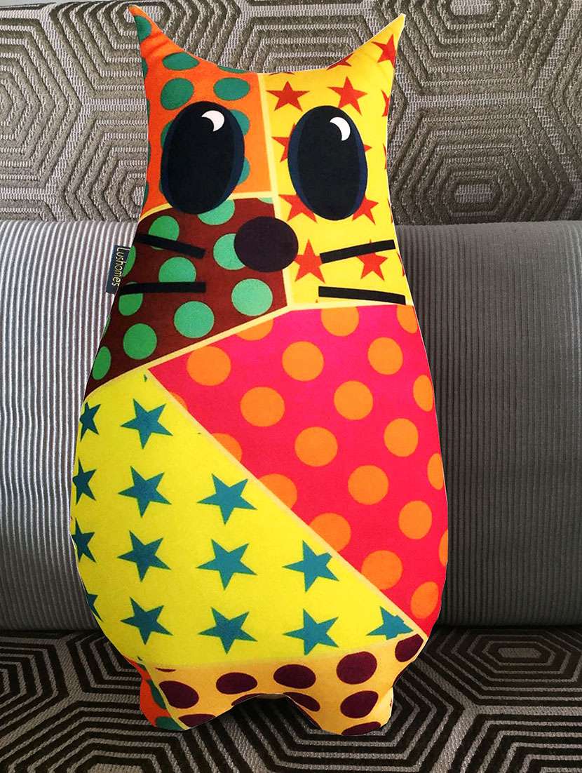 lushomes decorative cat cushion (size:7"x15")