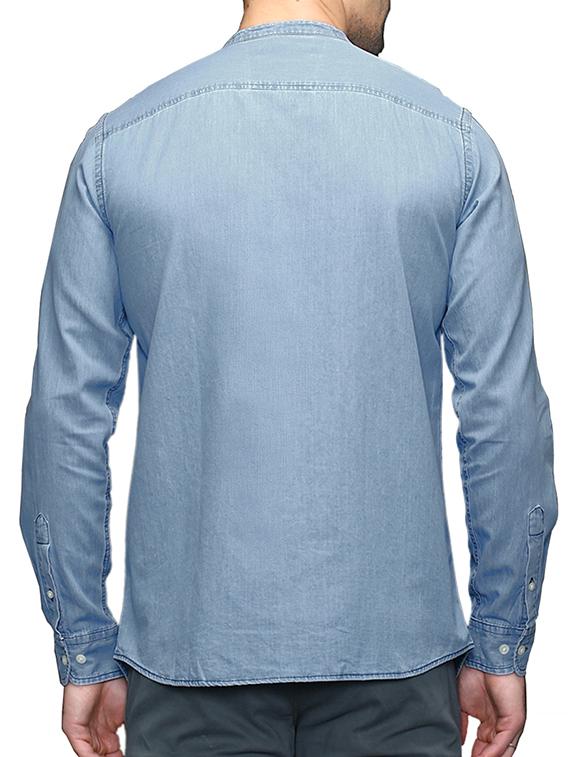 light blue denim casual shirt - 12860048 - Standard Image - 2