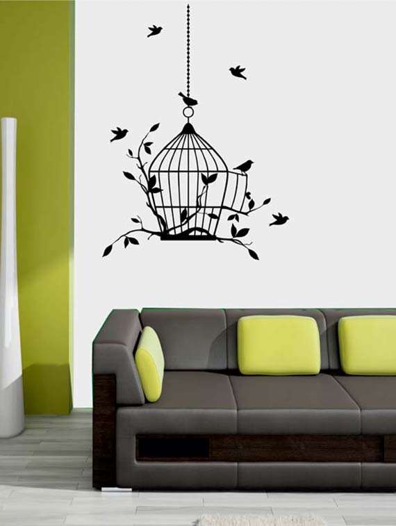 mesleep birds design black wall sticker