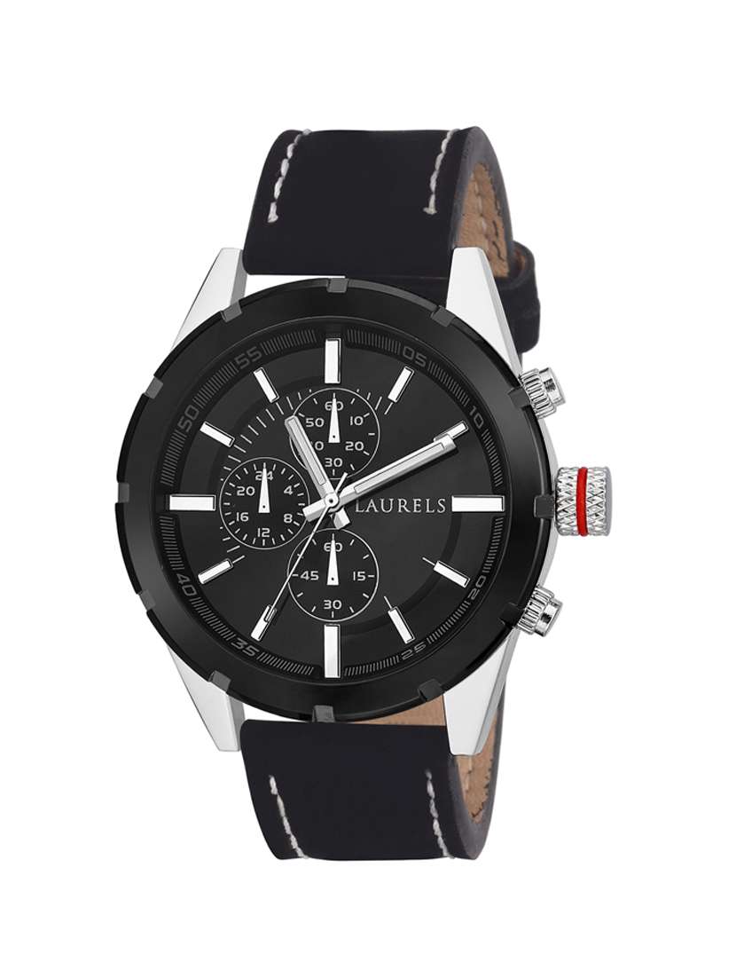laurels curren black dial men's watch - lo-crn-020202