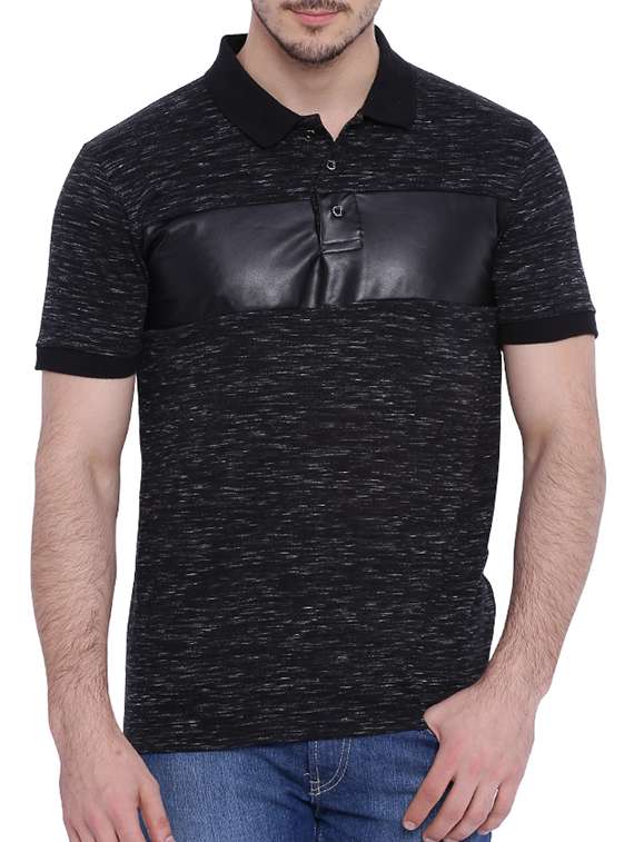 black cotton melange t-shirt