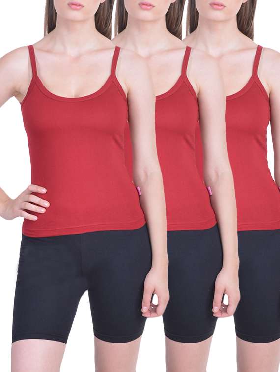 red cotton camisole combo