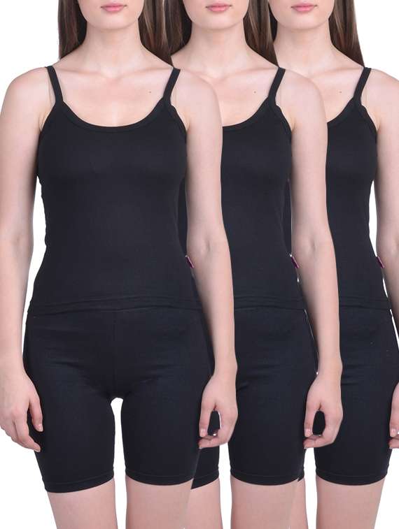 black cotton camisole combo