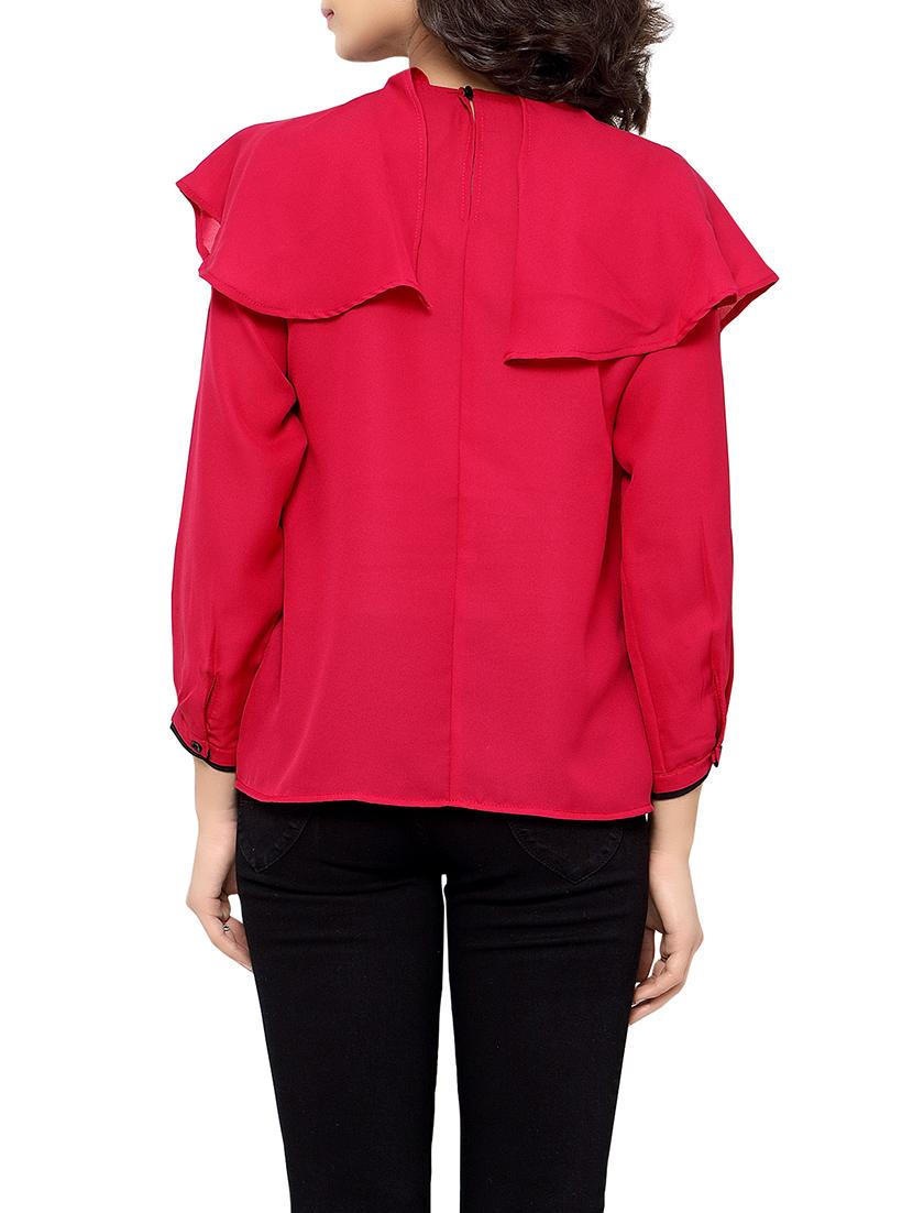 red crepe regular top - 12884807 - Standard Image - 2