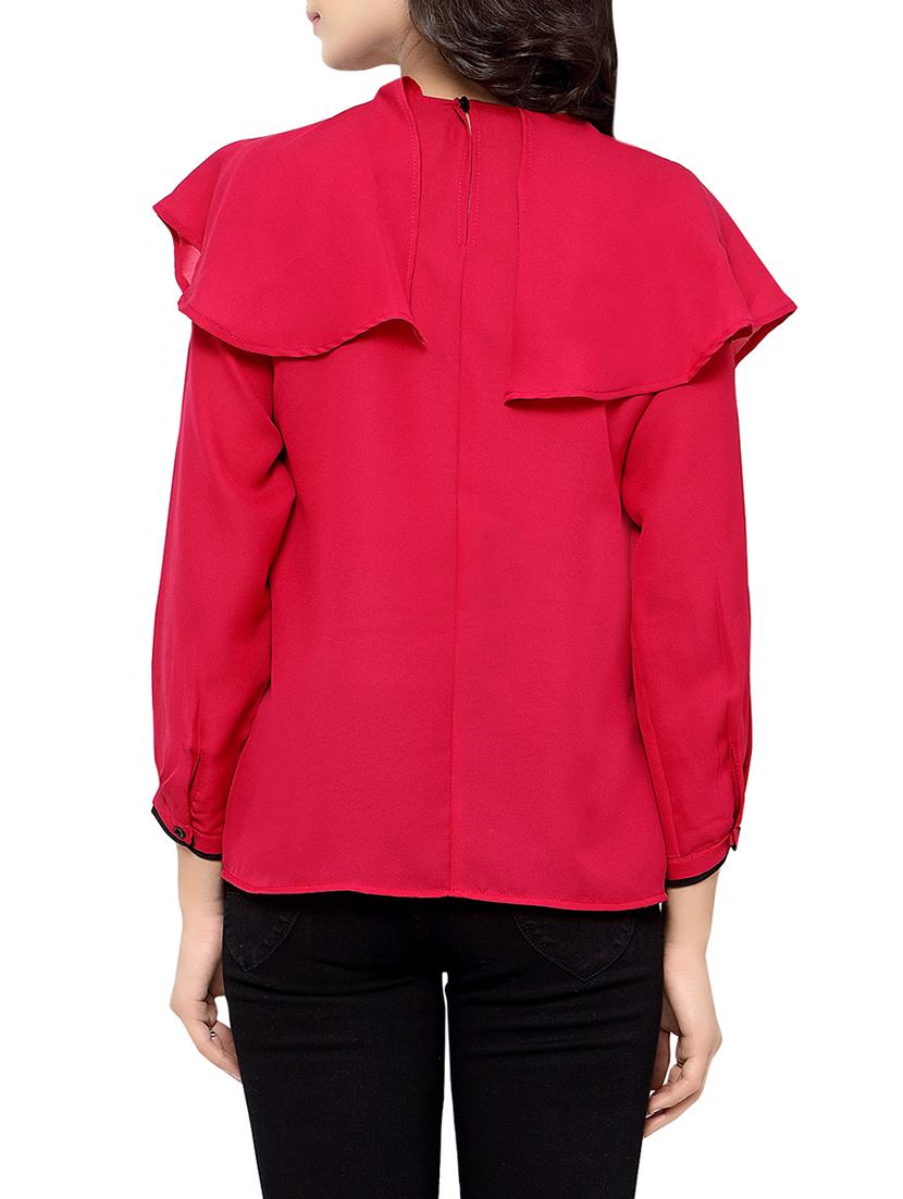 red georgette regular top - 12885592 - Standard Image - 2