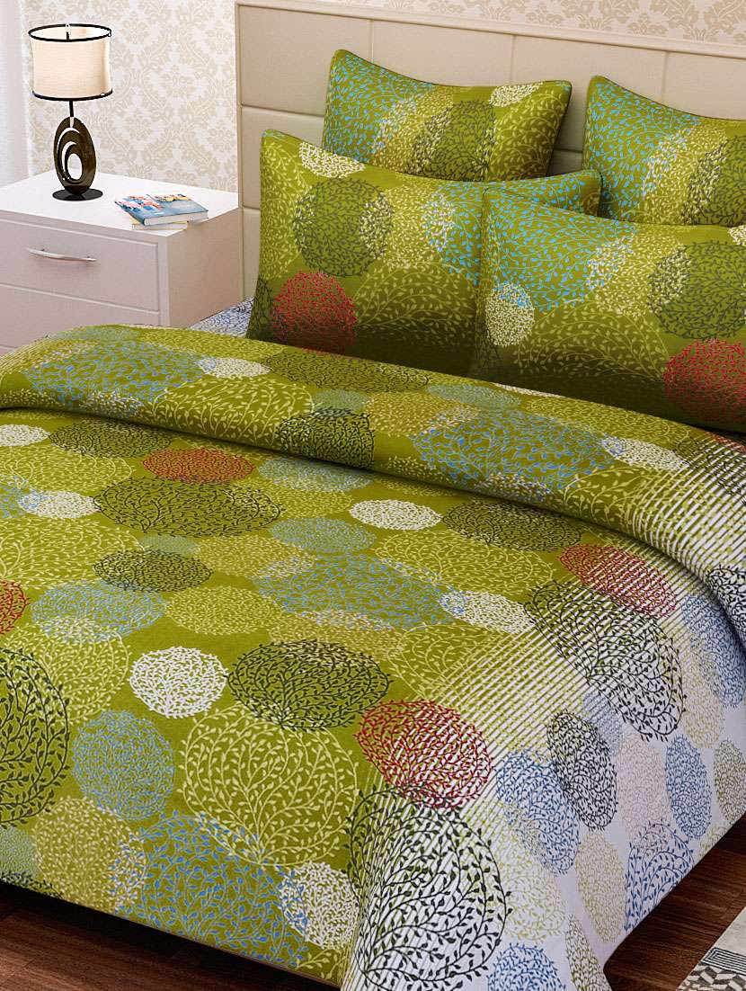 100 % cotton double bedsheet set with 2 pillow covers