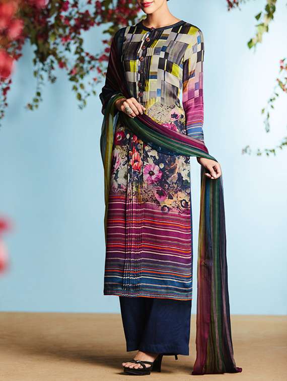 multi georgette printed dress material