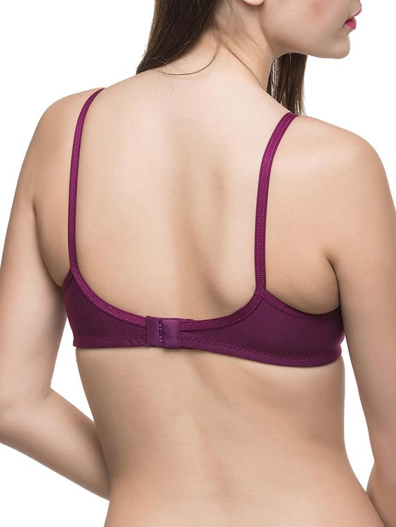 floral patch solid bra - 12894612 - Standard Image - 2