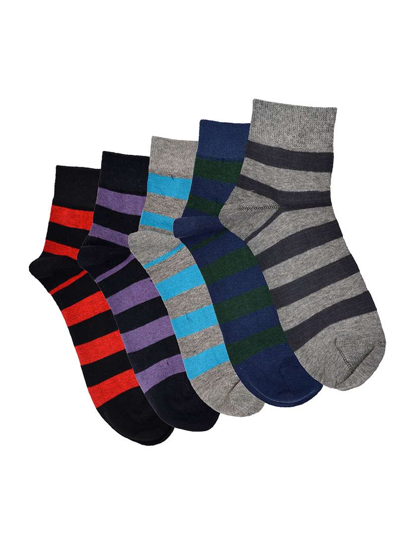 multi colored set of 5 cotton sock