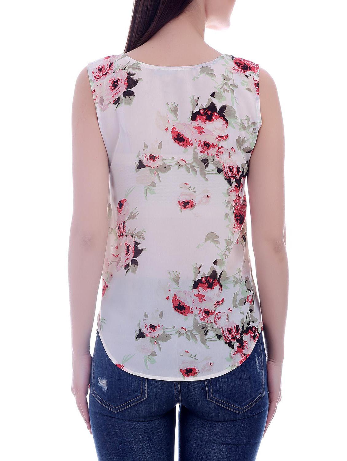 white poly georgette assymmetric top - 12895093 - Standard Image - 2