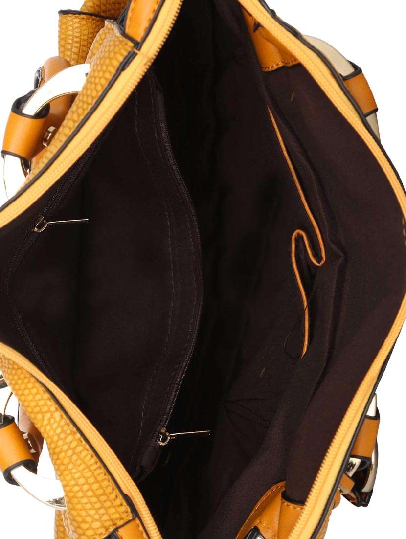 yellow leatherette handbag - 12895105 -  Standard Image - 2