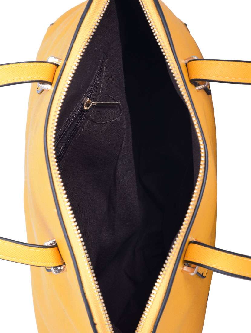 yellow leatherette handbag - 12895112 - Standard Image - 2