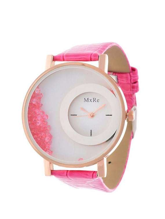 jay creation pink diamond women's analog watch
