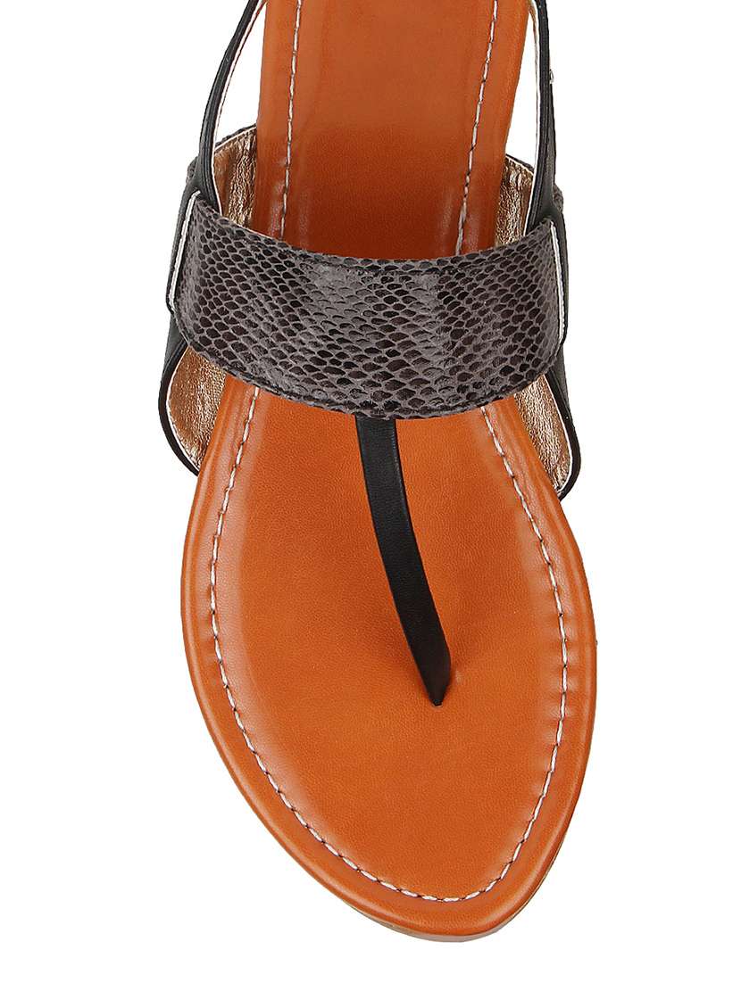 black synthetic back strap sandals - 12898455 -  Standard Image - 2