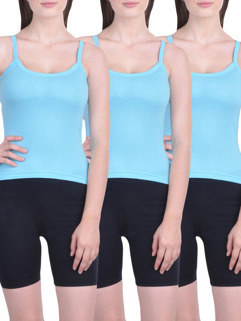 set of 3 light blue cotton camisoles - 12902313 - Zoom Image - 0