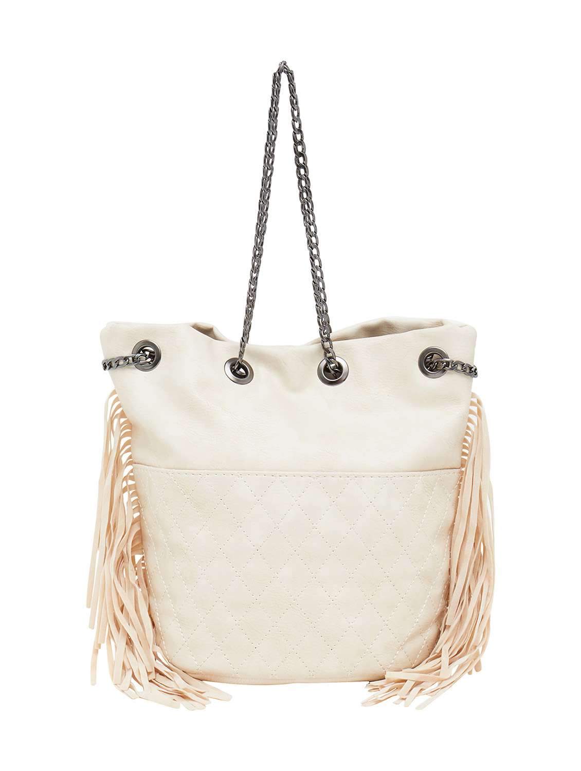 cream polyester regular tote