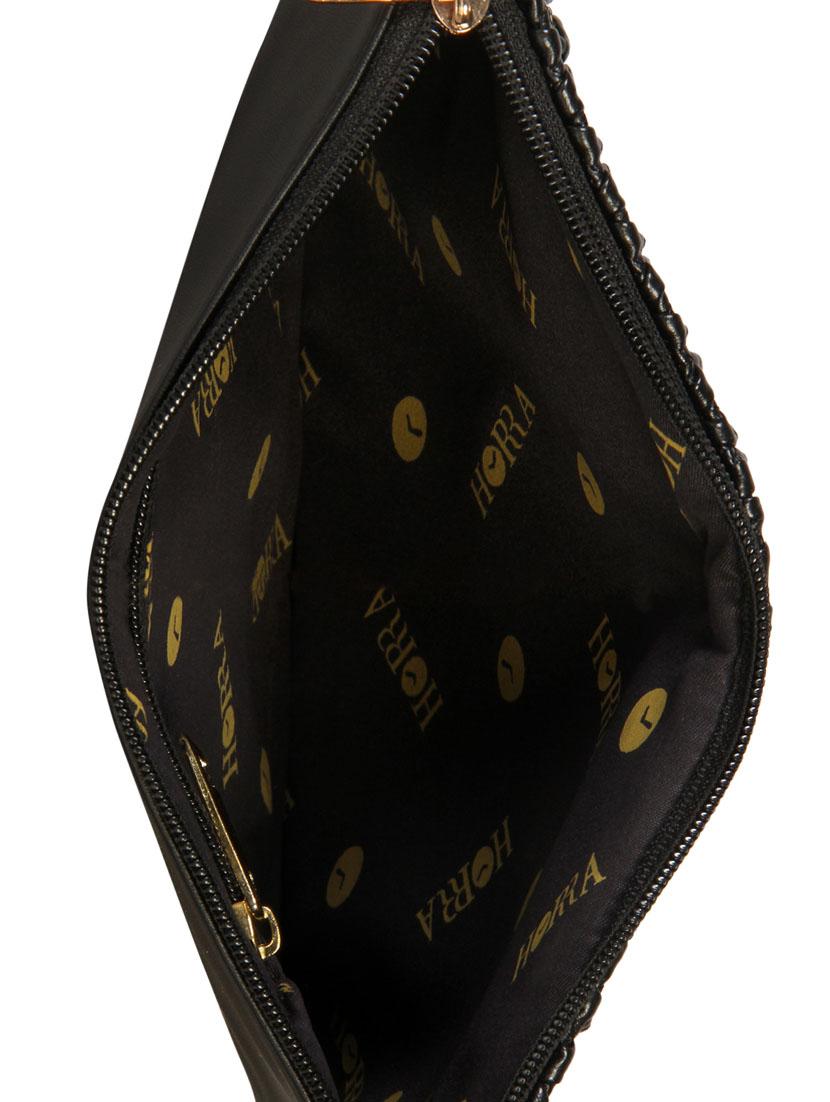black leatherette clutch - 12906279 - Standard Image - 2