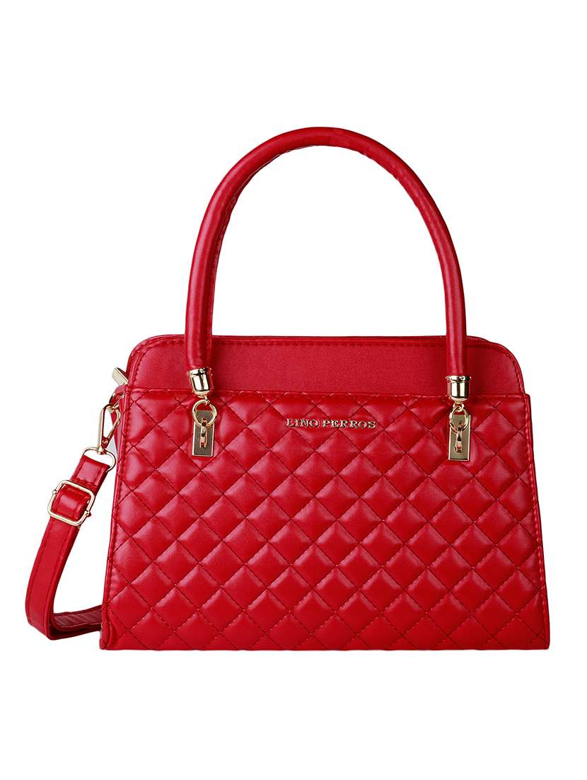 red leatherette handbag