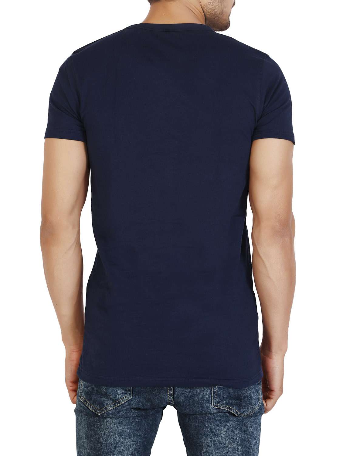 navy blue cotton graphic t-shirt - 12910916 -  Standard Image - 2