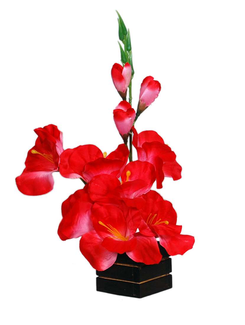 loxiaa red  artificial  flower with  pot (28 cm)