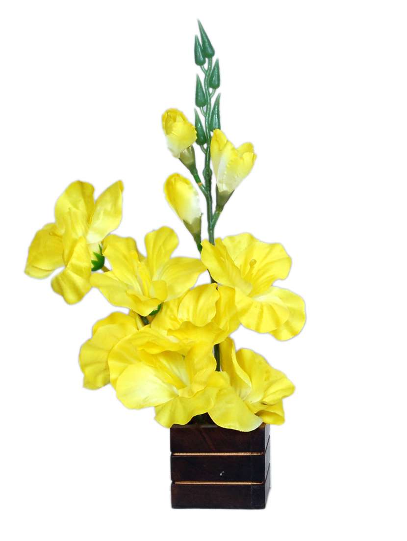 loxiaa yellow  artificial  flower with  pot (28 cm)