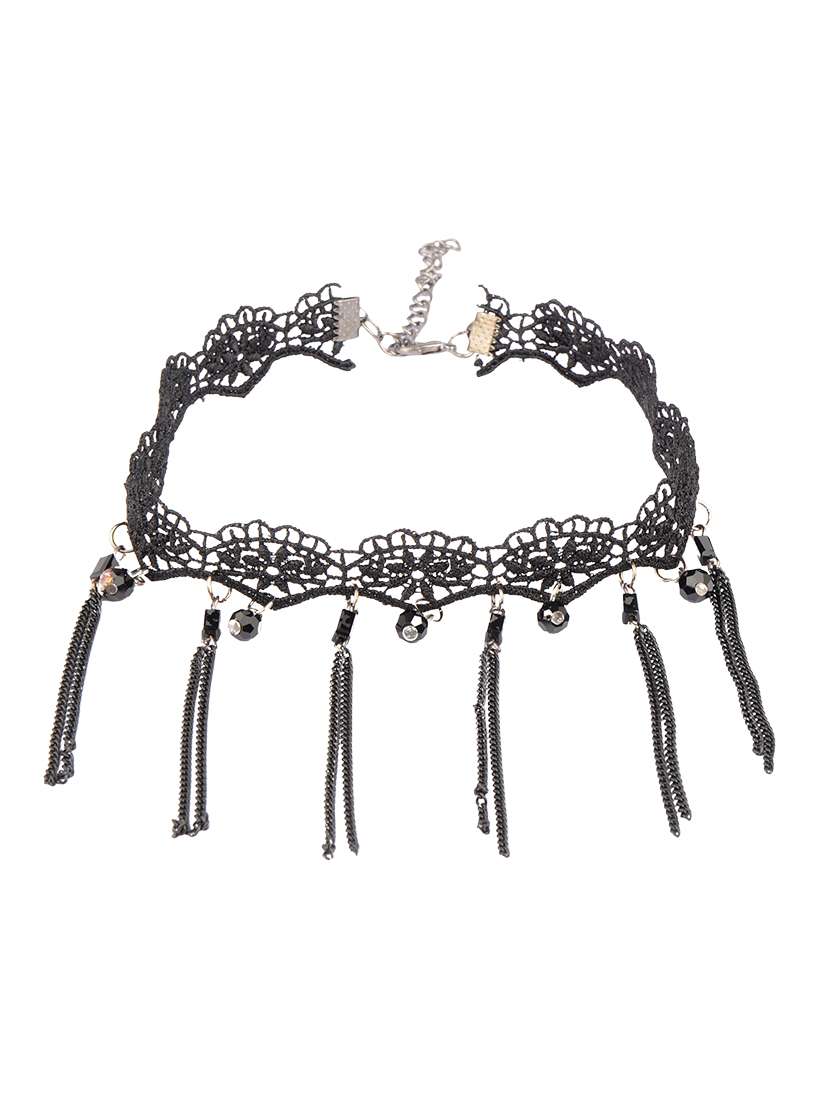 Diva Walk Black Fabric Choker