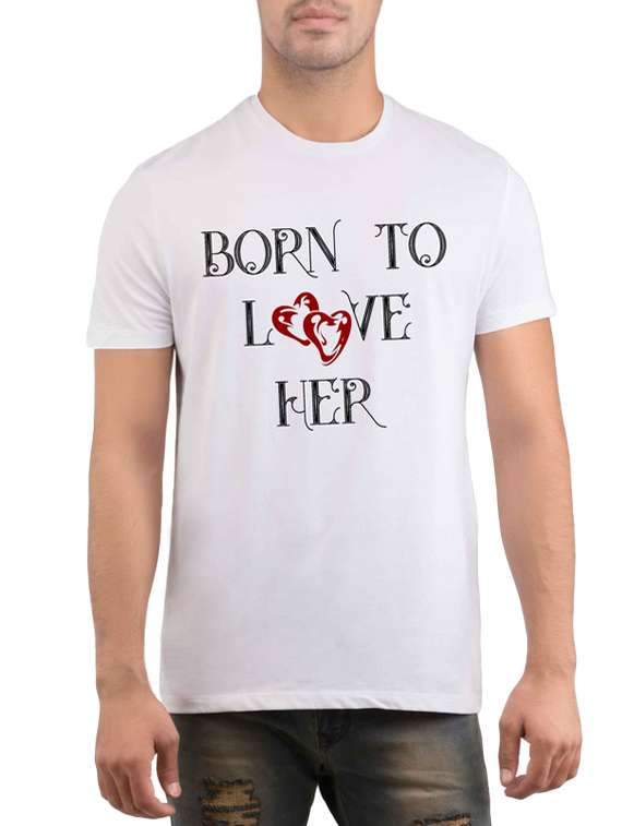 white polyester printed t-shirt