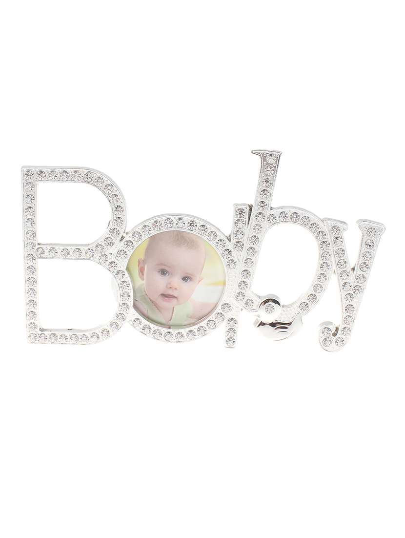 baby name shaped and embellished with cz stones photo frame frame