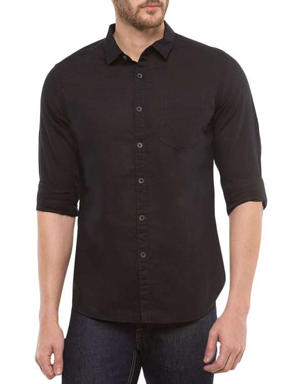 black cotton casual shirt