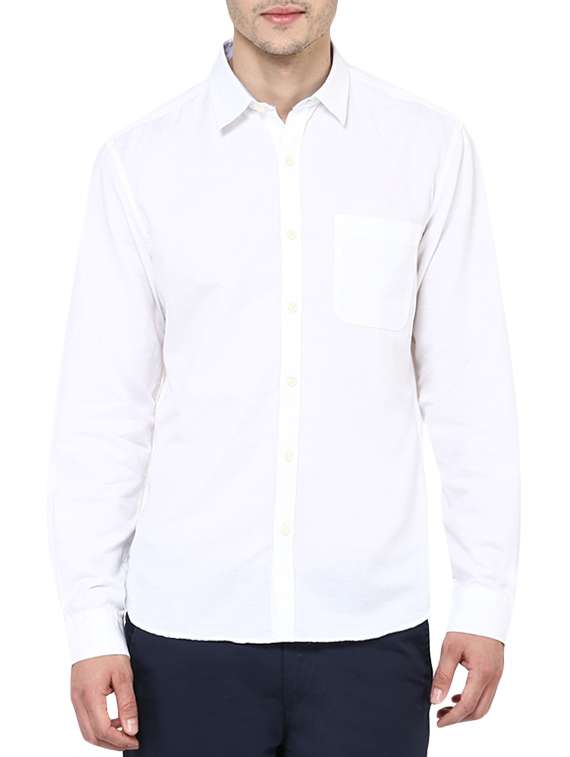 white cotton casual shirt